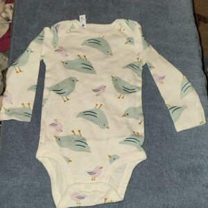 Adorable Bird Print Kids One Piece
